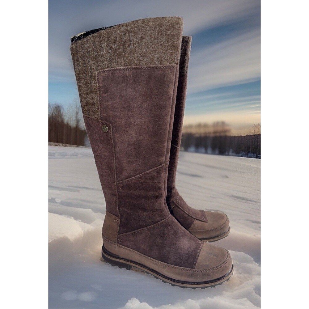 Womens The North Face Primaloft Snowtropolis Brown Suede WP Tall Boots 6 M